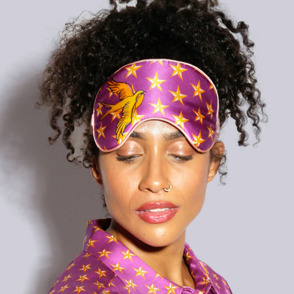 Jessica Russel Flint Silk Eye Mask Lucy & the Golden Swallows