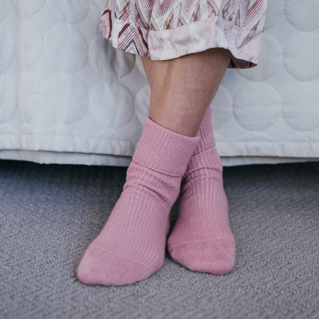 Rosie Sugden Rose Pink Cashmere Socks