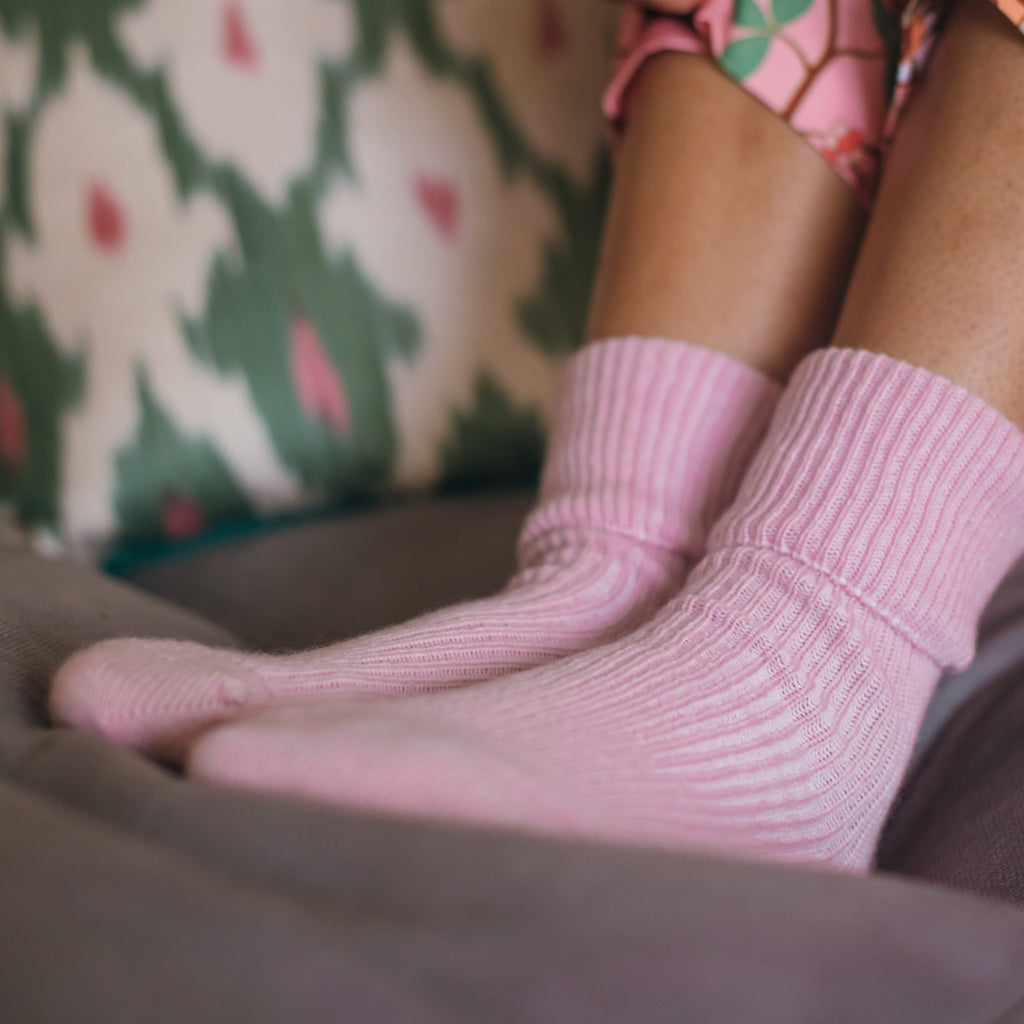 Rosie Sugden Rose Pink Cashmere Socks